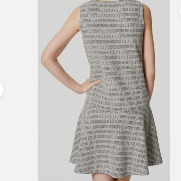 NWT Cotton-Blend Loft Black White Dress, sz Large - Picture 4 of 13